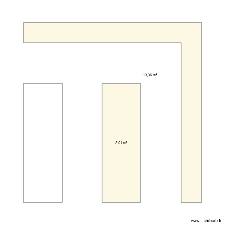 Podium. Plan de 2 pièces et 22 m2