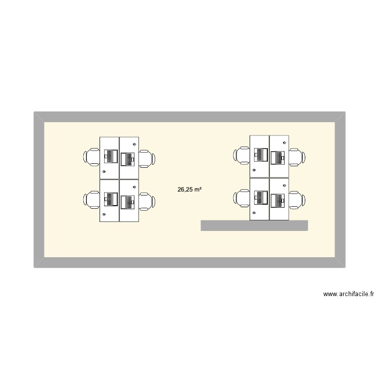 Plan AGPO. Plan de 1 pièce et 26 m2