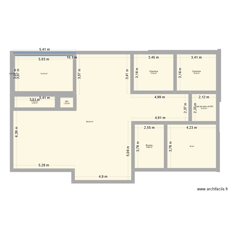 Plan 2D 1.0. Plan de 10 pièces et 170 m2