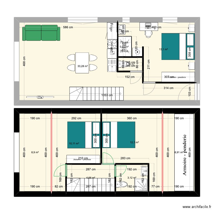 N4 Grange a Gaston. Plan de 10 pièces et 96 m2