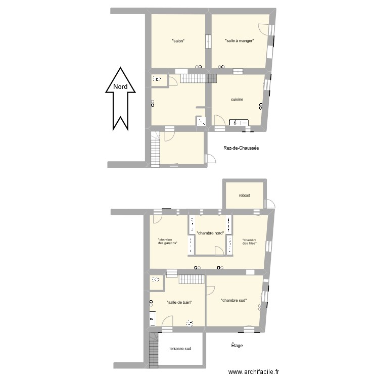 Billellongue. Plan de 13 pièces et 237 m2