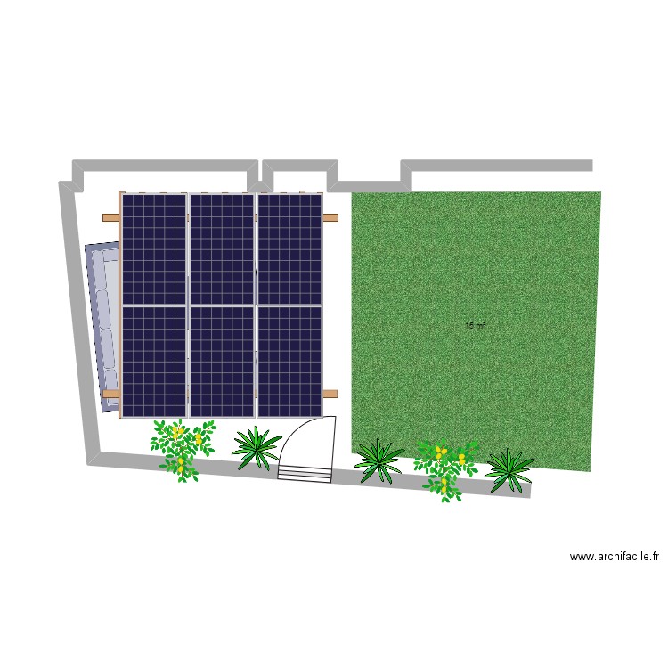 pergola solaire. Plan de 0 pièce et 0 m2