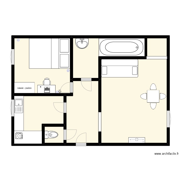 DUVERGER. Plan de 7 pièces et 91 m2