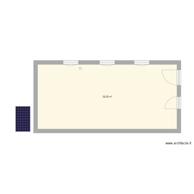 test. Plan de 1 pièce et 39 m2