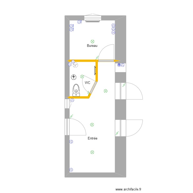 grez ex cuisi P et C R. Plan de 3 pièces et 21 m2