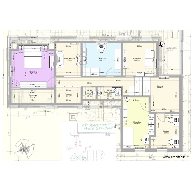 Maison-Dion-Valmont-Test. Plan de 20 pièces et 223 m2