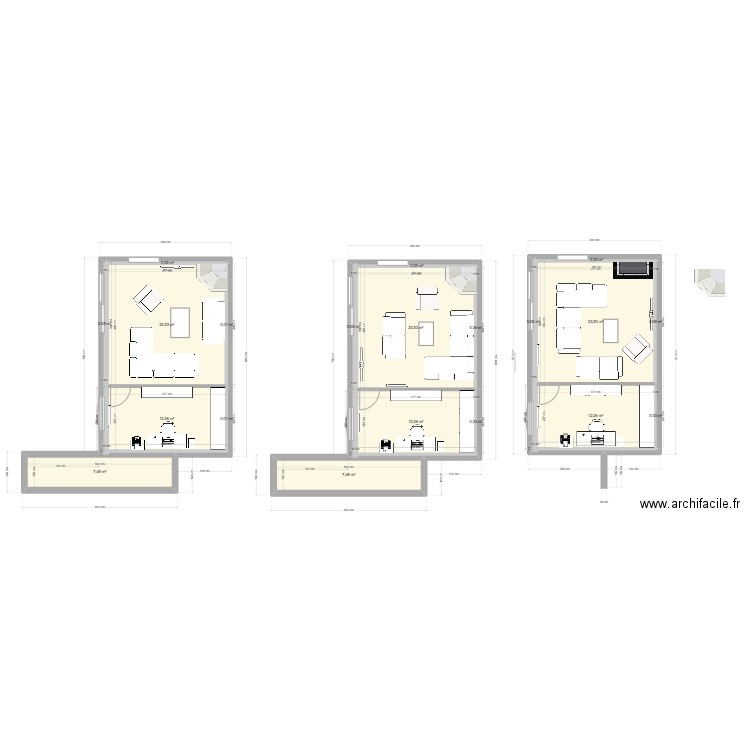 sejour1. Plan de 23 pièces et 123 m2