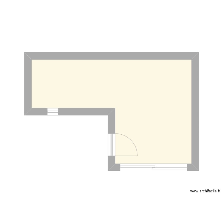 agrandissement vue haut. Plan de 1 pièce et 16 m2