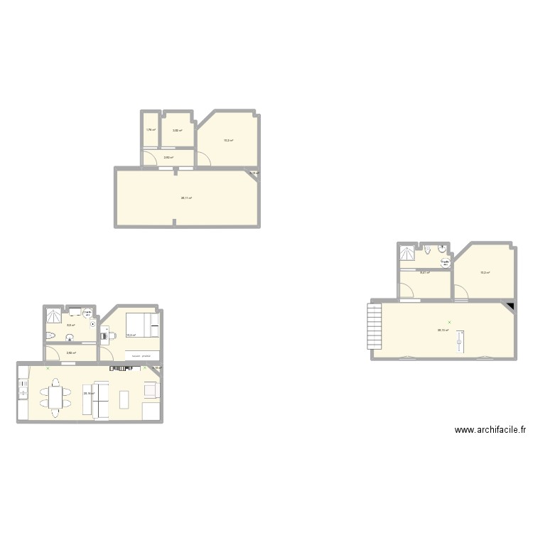 Anselme. Plan de 15 pièces et 131 m2