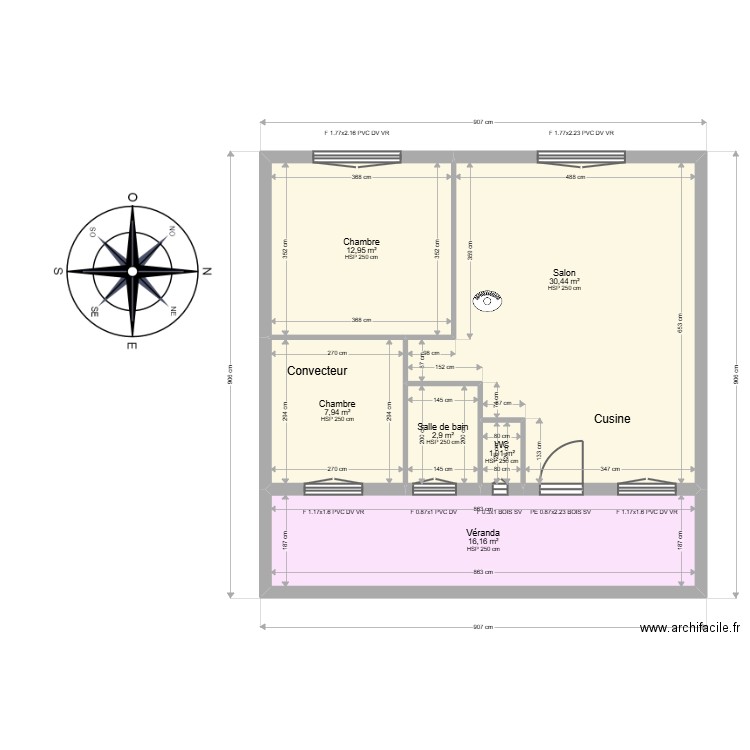 ML25001077 FERREIERA. Plan de 6 pièces et 71 m2