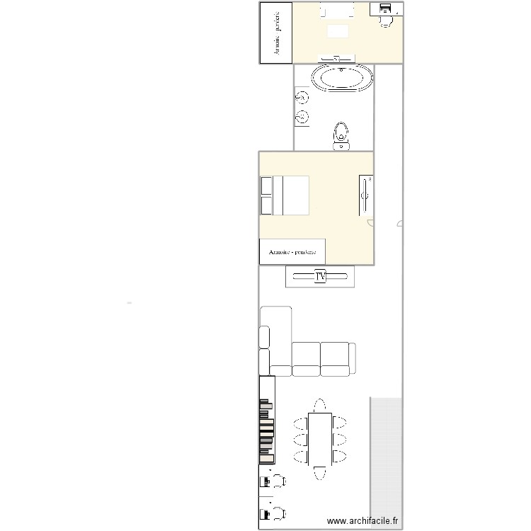 moo 1er. Plan de 2 pièces et 107 m2