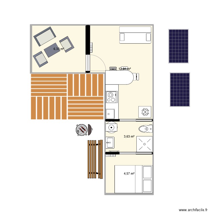 elowan. Plan de 4 pièces et 27 m2