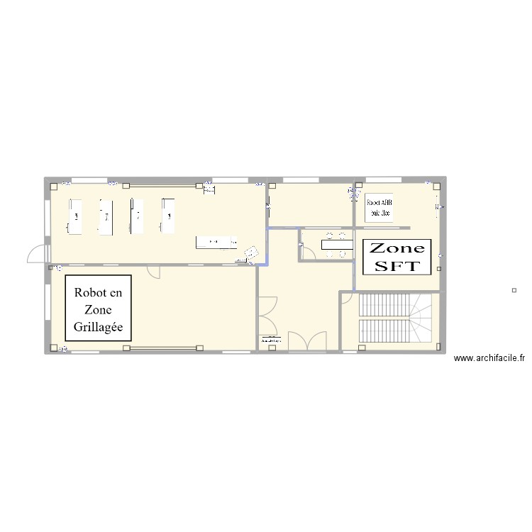 Implantation7. Plan de 7 pièces et 255 m2