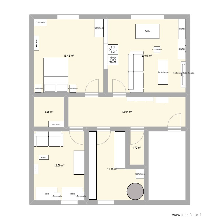 Bern. Plan de 8 pièces et 90 m2