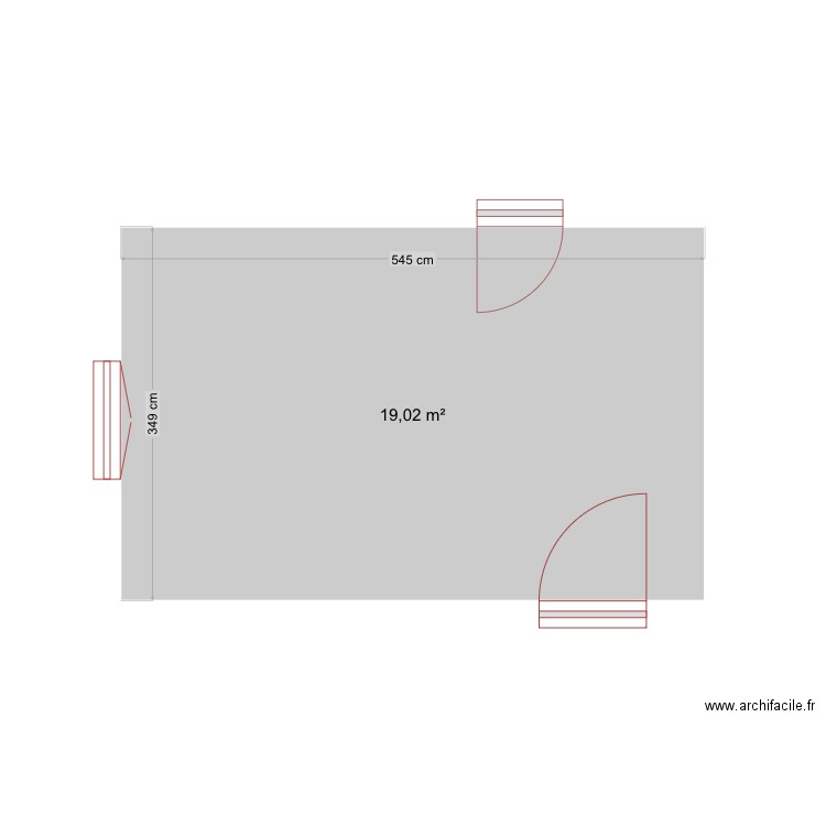 Capelan. Plan de 1 pièce et 19 m2