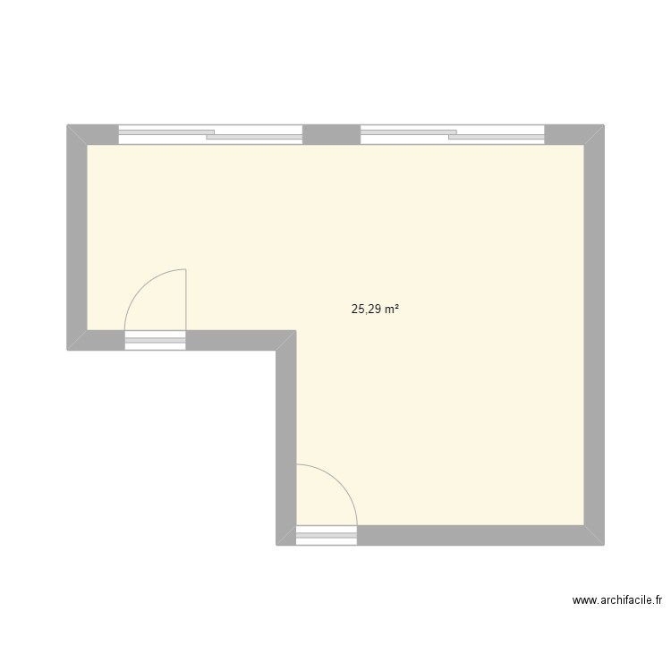 salon / salle à manger . Plan de 1 pièce et 25 m2