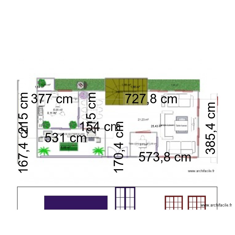 PLAN RICHE. Plan de 6 pièces et 37 m2