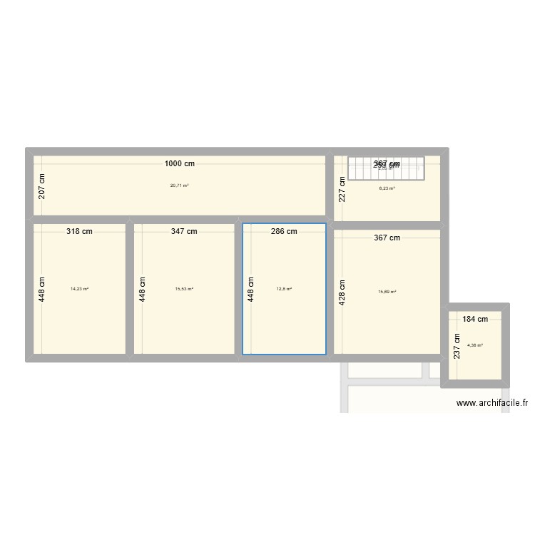 Plan 2. Plan de 18 pièces et 223 m2