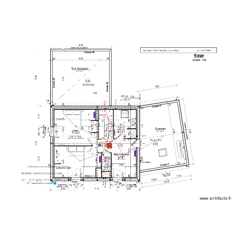 GILLET ETAGE. Plan de 0 pièce et 0 m2