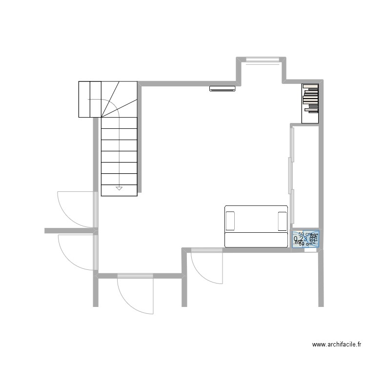 mezzanine. Plan de 1 pièce et 0 m2