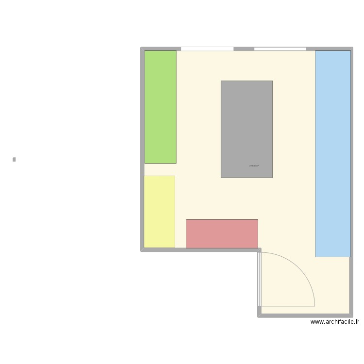 SAE 1.6. Plan de 1 pièce et 275 m2