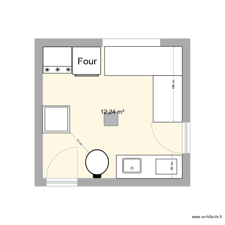 restaurant paul annecy. Plan de 1 pièce et 12 m2