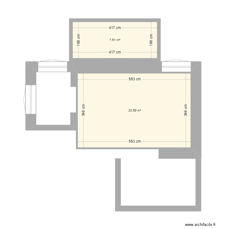 Gaspard 2. Plan de 2 pièces et 28 m2