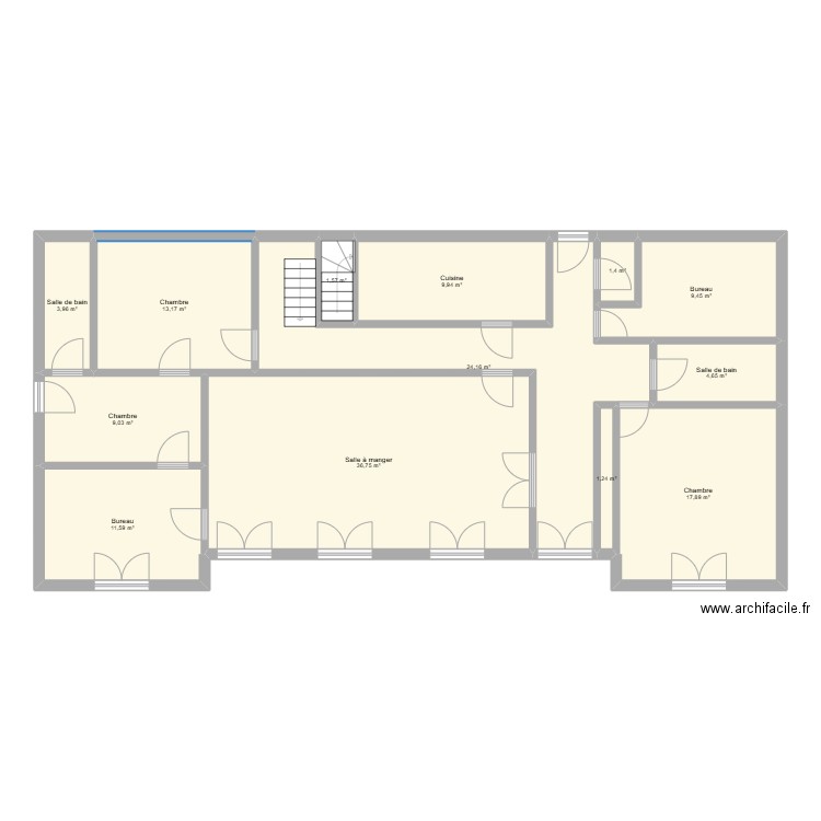 Projet maison. Plan de 13 pièces et 145 m2