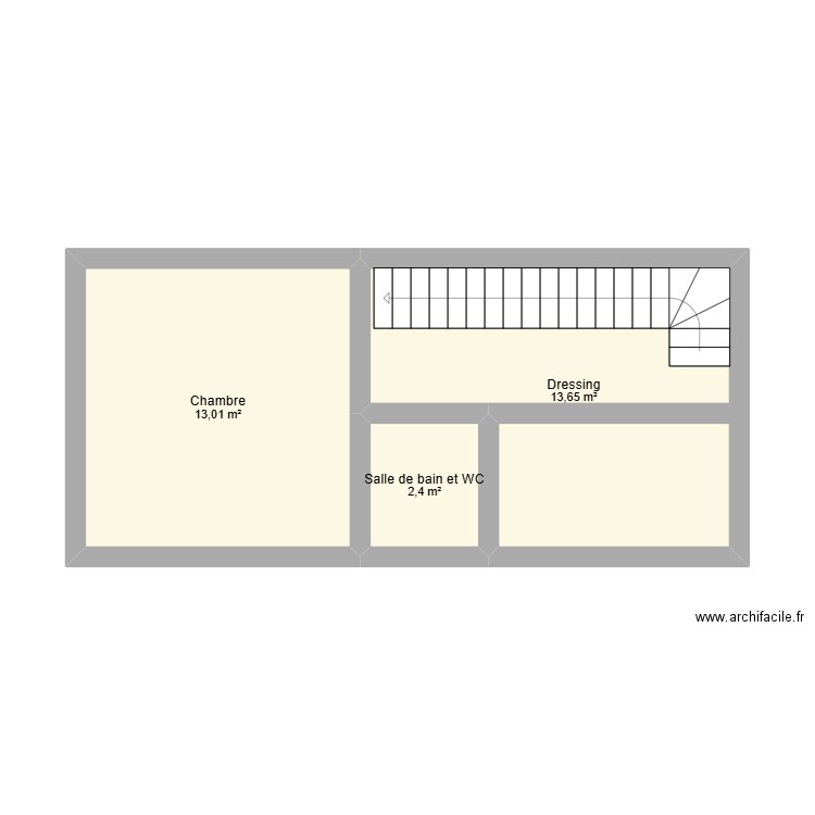 etage1. Plan de 3 pièces et 29 m2