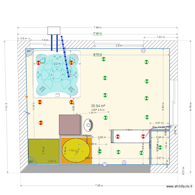 wistub23012025 spotimplantation. Plan de 1 pièce et 36 m2