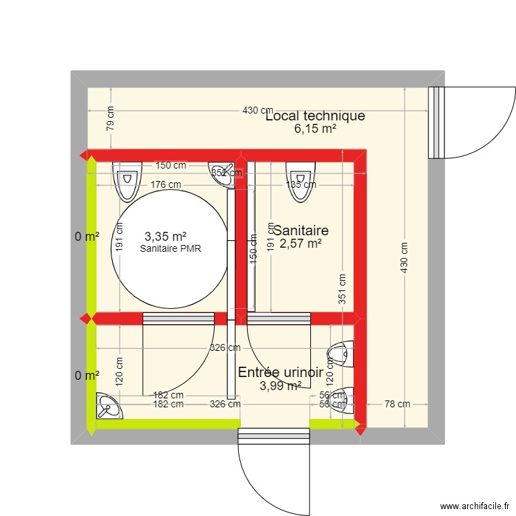 CSP aumale. Plan de 6 pièces et 16 m2