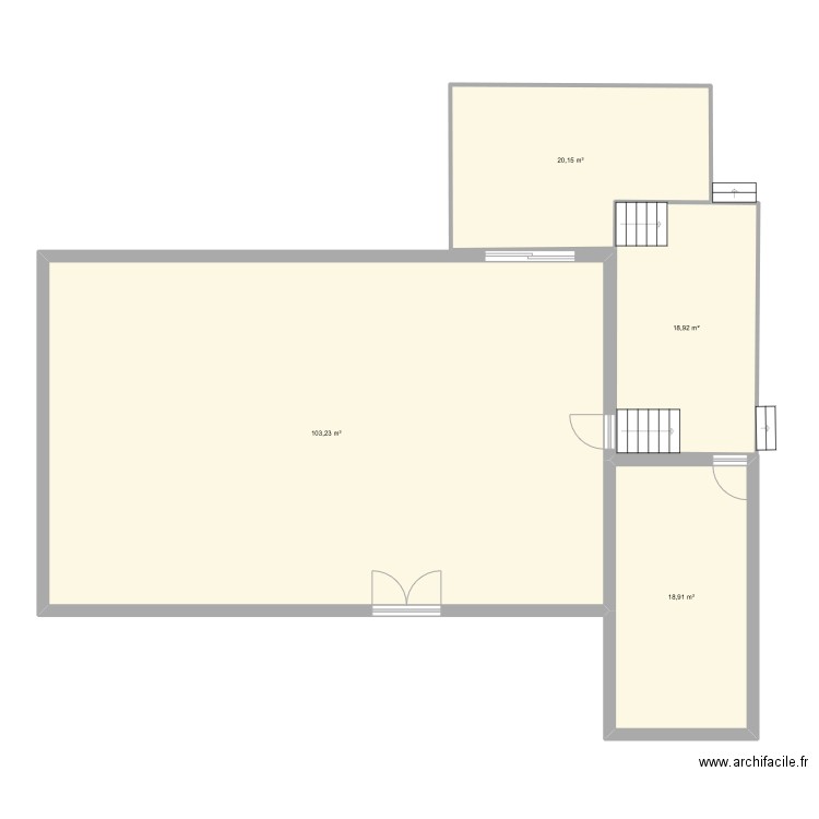 Terrasses. Plan de 4 pièces et 161 m2