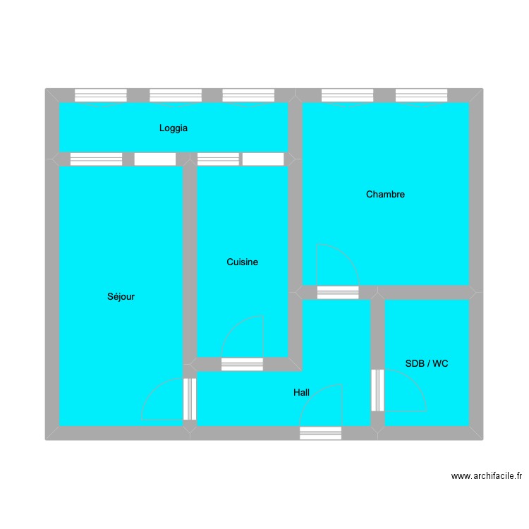 Chemin des pontets 3 - apps 15. Plan de 6 pièces et 43 m2