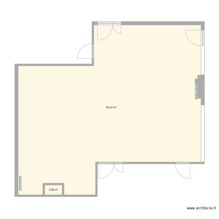 plan labo e1. Plan de 2 pièces et 91 m2