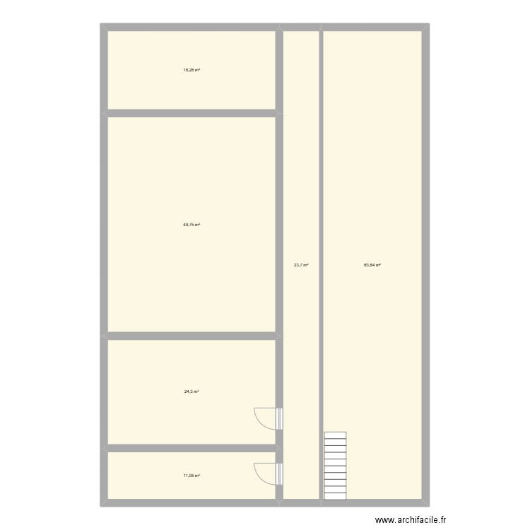 Etage salle de sport 1. Plan de 6 pièces et 191 m2