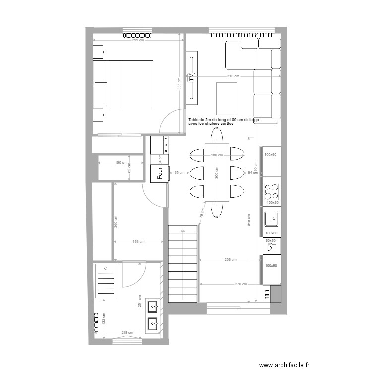 plan etage Pascal Valou 2. Plan de 4 pièces et 13 m2