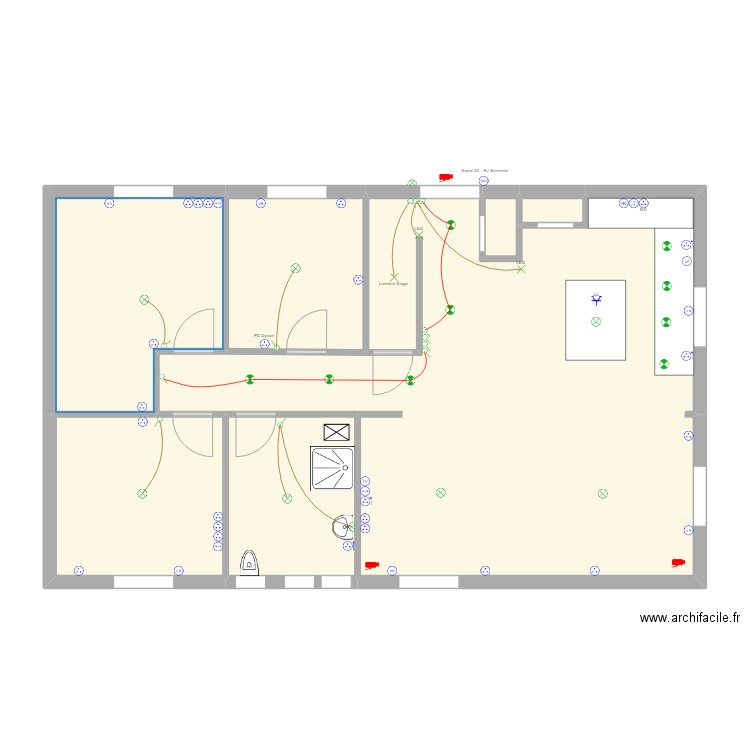 RDC Herrlisheim - Electricité. Plan de 7 pièces et 93 m2