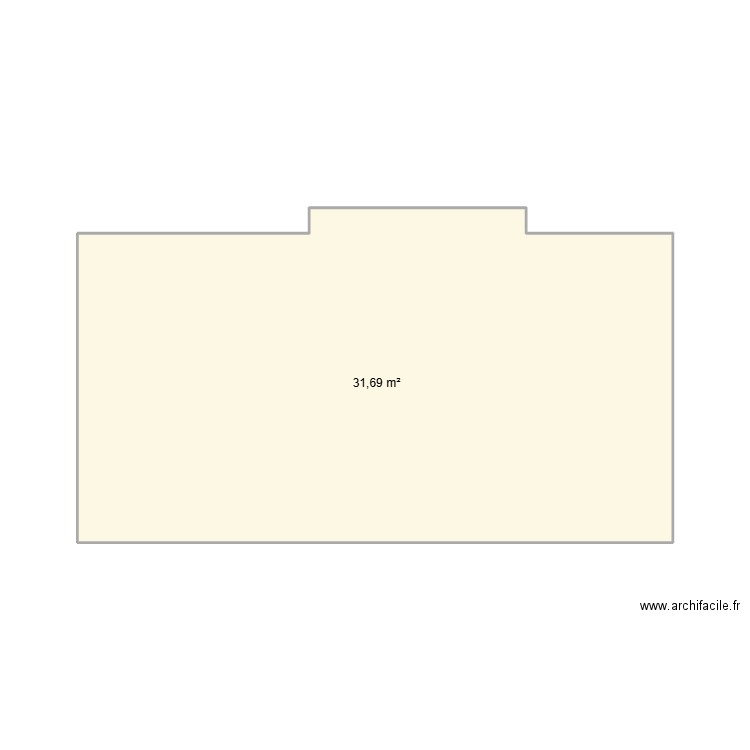 Grande terrasse. Plan de 1 pièce et 32 m2