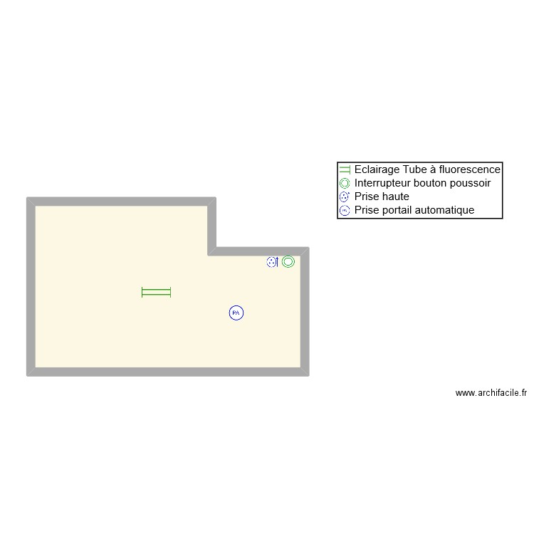 Plan elec sous sol. Plan de 1 pièce et 40 m2