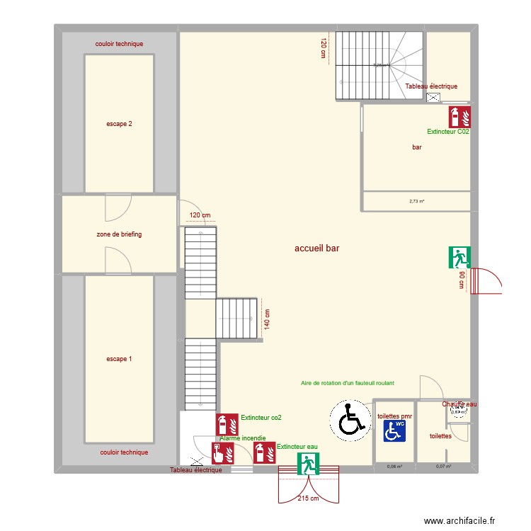 rdc-levelup . Plan de 18 pièces et 212 m2