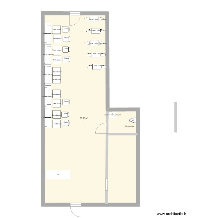 Local34. Plan de 1 pièce et 81 m2