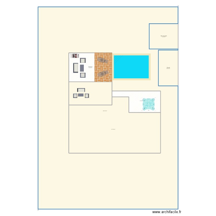 jardin. Plan de 6 pièces et 1027 m2