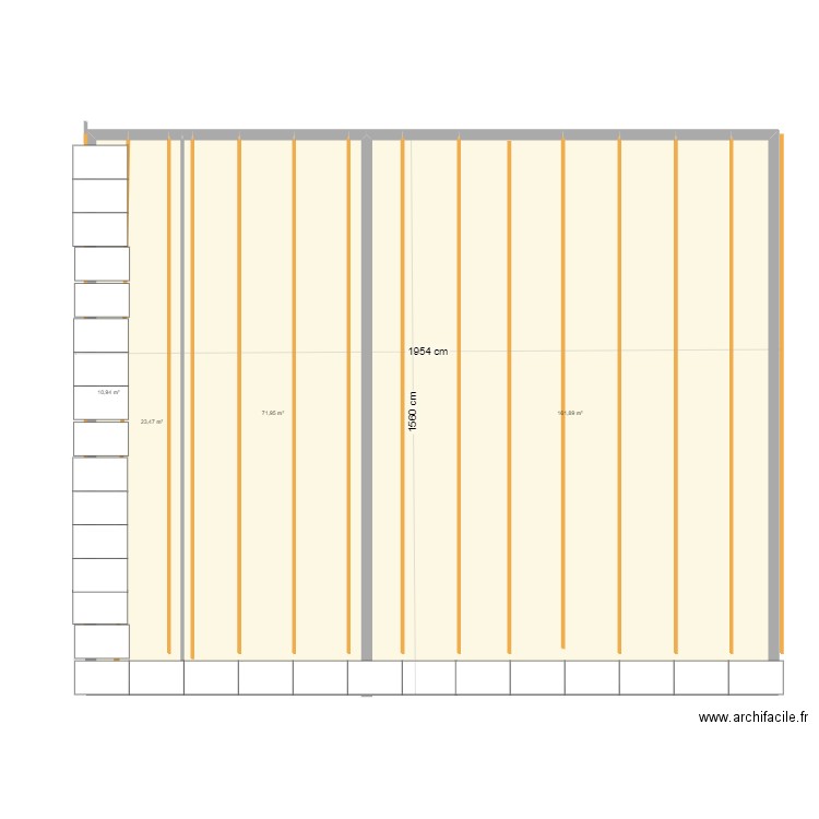 chema couverdure. Plan de 4 pièces et 268 m2