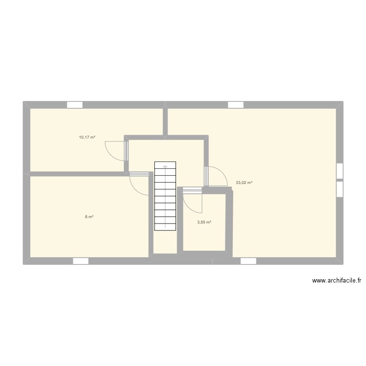 haut. Plan de 4 pièces et 67 m2