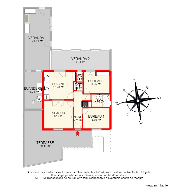 BI22938 -. Plan de 28 pièces et 217 m2