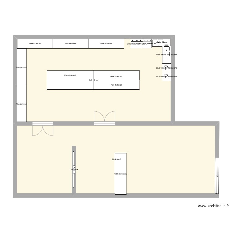 groupe anglais. Plan de 2 pièces et 119 m2