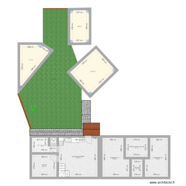 Beauvais. Plan de 11 pièces et 112 m2