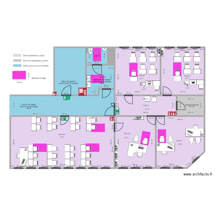 8-C VILLEURBANNE APRES RÉAMÉNAGEMENTS MODIFIÉ. Plan de 12 pièces et 192 m2