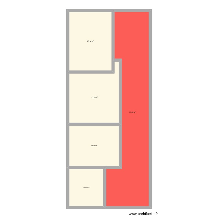 Jayé. Plan de 5 pièces et 135 m2