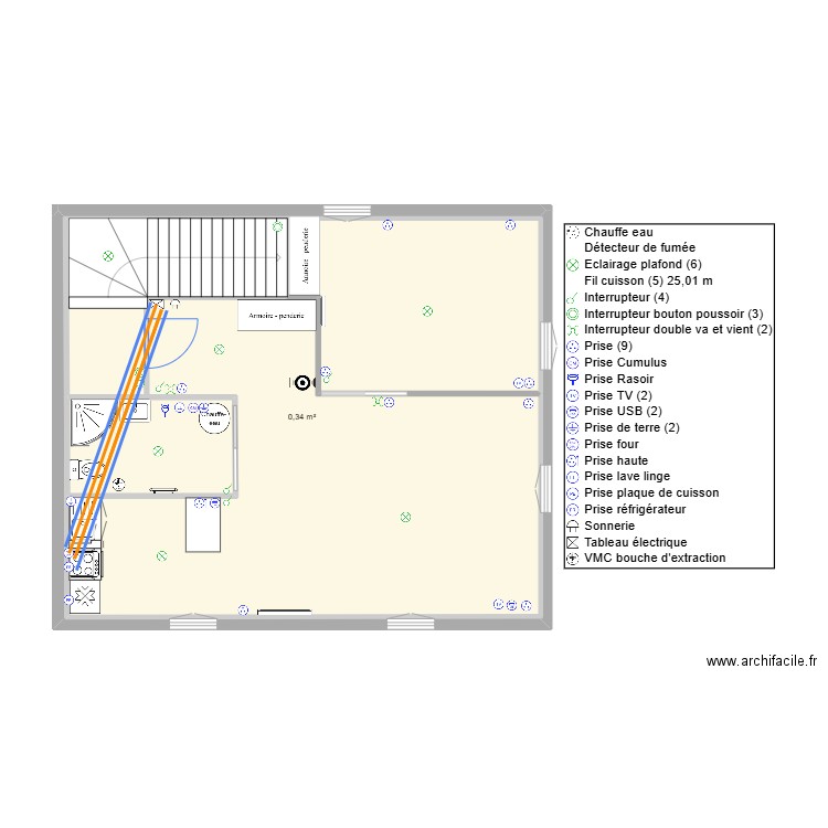 pharmacie 5. Plan de 4 pièces et 133 m2